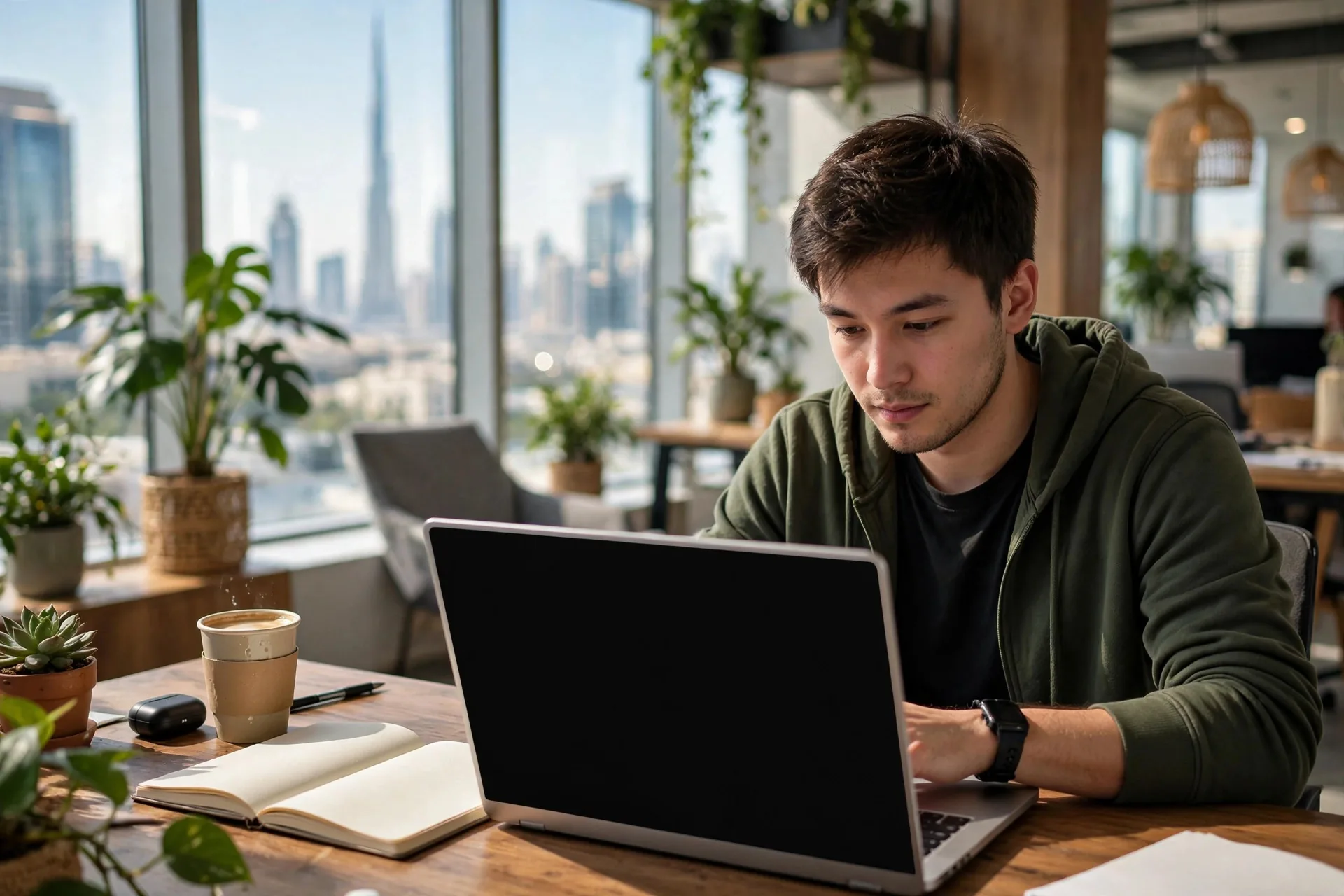 Freelancer working from a Dubai coworking space — UAE corporate tax for natural persons